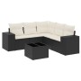 Set de sofás de jardín 6 piezas y cojines ratán sintético negro de , Conjuntos de jardín - Ref: Foro24-3254893, Precio: 388,72 €