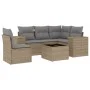Garden sofa set with cushions 6 pieces beige synthetic rattan by , Garden sets - Ref: Foro24-3254916, Price: 448,14 €, Discou...