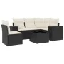 6-teiliges Gartensofa-Set und schwarze synthetische Rattankissen von , Gartensets - Ref: Foro24-3222575, Preis: 392,95 €, Rab...