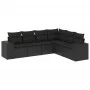 6-piece garden sofa set and black synthetic rattan cushions by , Garden sets - Ref: Foro24-3222604, Price: 463,49 €, Discount: %