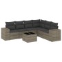 7-piece garden sofa set with gray PE rattan cushions by , Garden sets - Ref: Foro24-3222619, Price: 435,55 €, Discount: %