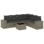 7-piece garden sofa set with gray PE rattan cushions by , Garden sets - Ref: Foro24-3222619, Price: 443,11 €, Discount: %