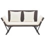 Gartenbank mit braunen synthetischen Rattankissen 176 cm von vidaXL, Gartenbänke - Ref: Foro24-46231, Preis: 234,85 €, Rabatt: %