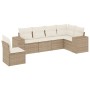 Gartensofa-Set mit Kissen, 6-teilig, beiges synthetisches Rattan von , Gartensets - Ref: Foro24-3222627, Preis: 417,89 €, Rab...