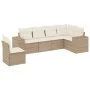 Gartensofa-Set mit Kissen, 6-teilig, beiges synthetisches Rattan von , Gartensets - Ref: Foro24-3222627, Preis: 434,74 €, Rab...