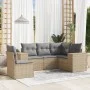 Garden sofa set with cushions 5 pieces beige synthetic rattan by , Garden sets - Ref: Foro24-3222568, Price: 349,05 €, Discou...