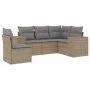 Garden sofa set with cushions 5 pieces beige synthetic rattan by , Garden sets - Ref: Foro24-3222568, Price: 349,05 €, Discou...