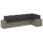 6-teiliges Gartenmöbel-Set und graue synthetische Rattankissen von , Gartensets - Ref: Foro24-3222589, Preis: 396,07 €, Rabat...