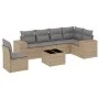 7-piece garden sofa set and beige synthetic rattan cushions by , Garden sets - Ref: Foro24-3222638, Price: 459,28 €, Discount: %