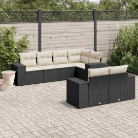7-piece garden dining set and black synthetic rattan cushions by , Garden sets - Ref: Foro24-3222805, Price: 509,18 €, Discou...