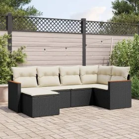 6-piece garden sofa set and black synthetic rattan cushions by , Garden sets - Ref: Foro24-3258577, Price: 360,68 €, Discount: %