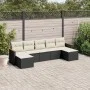 7-teiliges Garten-Essset und schwarze Kissen aus synthetischem Rattan von , Gartensets - Ref: Foro24-3258633, Preis: 383,79 €...