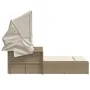 Tumbona doble con capota y cojines ratán sintético beige de , Tumbonas - Ref: Foro24-365810, Precio: 347,63 €, Descuento: %