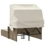 Tumbona doble con capota y cojines ratán sintético beige de , Tumbonas - Ref: Foro24-365810, Precio: 347,63 €, Descuento: %
