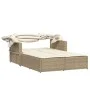 Doppelte Sonnenliege mit Verdeck und beigen synthetischen Rattankissen von , Liegen - Ref: Foro24-365810, Preis: 347,63 €, Ra...