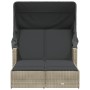 Double sun lounger with hood and light gray synthetic rattan cushions by , Loungers - Ref: Foro24-365812, Price: 339,61 €, Di...