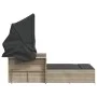 Tumbona doble con capota y cojines ratán sintético gris claro de , Tumbonas - Ref: Foro24-365812, Precio: 357,75 €, Descuento: %