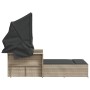 Tumbona doble con capota y cojines ratán sintético gris claro de , Tumbonas - Ref: Foro24-365812, Precio: 339,61 €, Descuento: %
