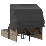 Double sun lounger with hood and light gray synthetic rattan cushions by , Loungers - Ref: Foro24-365812, Price: 339,61 €, Di...