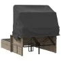Double sun lounger with hood and light gray synthetic rattan cushions by , Loungers - Ref: Foro24-365812, Price: 357,81 €, Di...