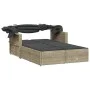 Double sun lounger with hood and light gray synthetic rattan cushions by , Loungers - Ref: Foro24-365812, Price: 357,81 €, Di...
