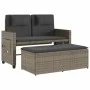 Sillón reclinable de jardín con cojines ratán sintético gris de , Bancos de jardín - Ref: Foro24-365819, Precio: 286,96 €, De...