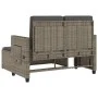 Garden recliner with gray synthetic rattan cushions by , garden benches - Ref: Foro24-365819, Price: 295,63 €, Discount: %