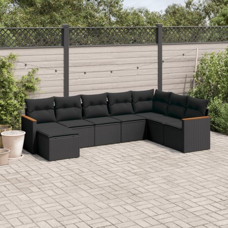8-piece garden sofa set and black synthetic rattan cushions by , Garden sets - Ref: Foro24-3258646, Price: 523,75 €, Discount: %