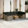 10-piece garden sofa set with gray synthetic rattan cushions by , Garden sets - Ref: Foro24-3258686, Price: 589,54 €, Discoun...