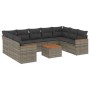 10-teilige Gartensofagarnitur mit grauen synthetischen Rattankissen von , Gartensets - Ref: Foro24-3258686, Preis: 596,75 €, ...