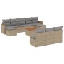 Set de sofás de jardín 11pzas con cojines ratán sintético beige de , Conjuntos de jardín - Ref: Foro24-3258797, Precio: 603,54 €
