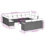 14-teiliges Gartensofa-Set mit schwarzen synthetischen Rattankissen von , Gartensets - Ref: Foro24-3258864, Preis: 813,06 €, ...