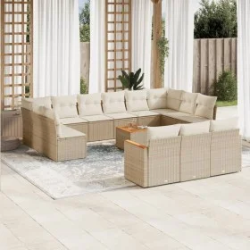 14-teiliges Gartensofa-Set mit beigen synthetischen Rattankissen von , Gartensets - Ref: Foro24-3258866, Preis: 918,11 €, Rab...