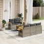 6-teiliges Gartenmöbel-Set und graue synthetische Rattankissen von , Gartensets - Ref: Foro24-3259029, Preis: 424,32 €, Rabat...