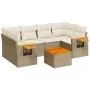 7-teiliges Gartensofa-Set und beigefarbene synthetische Rattankissen von , Gartensets - Ref: Foro24-3259041, Preis: 509,03 €,...