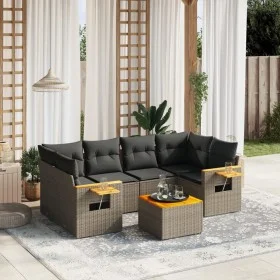Set de sofás de jardín 7 piezas con cojines ratán PE gris de , Conjuntos de jardín - Ref: Foro24-3259043, Precio: 447,95 €, D...