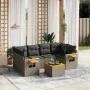 7-piece garden sofa set with gray PE rattan cushions by , Garden sets - Ref: Foro24-3259043, Price: 447,95 €, Discount: %