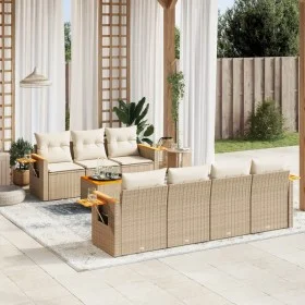 Gartensofa-Set mit beigen Kissen 8 Stück PE-Rattan von , Gartensets - Ref: Foro24-3259048, Preis: 585,49 €, Rabatt: %