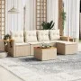 Garden sofa set with cushions 6 pieces beige synthetic rattan by , Garden sets - Ref: Foro24-3259167, Price: 415,10 €, Discou...