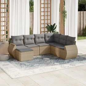 7-piece garden sofa set and beige synthetic rattan cushions by , Modular outdoor sofas - Ref: Foro24-3221698, Price: 456,69 €...