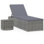 Liege mit Kissen und grauem Kunstrattantisch von vidaXL, Liegen - Ref: Foro24-46227, Preis: 153,36 €, Rabatt: %