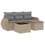 Juego de sofás jardín con cojines 5 pzas ratán sintético beige de , Conjuntos de jardín - Ref: Foro24-3253616, Precio: 342,59...