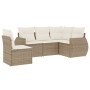 Garden sofa set with cushions 5 pieces beige synthetic rattan by , Garden sets - Ref: Foro24-3253705, Price: 403,44 €, Discou...