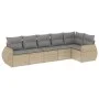 Gartensofa-Set mit Kissen, 6-teilig, beiges synthetisches Rattan von , Gartensets - Ref: Foro24-3253726, Preis: 418,73 €, Rab...
