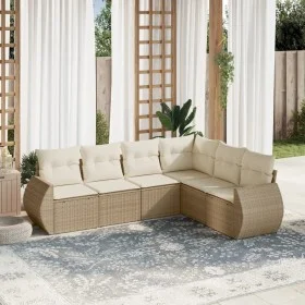 Gartensofa-Set mit Kissen, 6-teilig, beiges synthetisches Rattan von , Gartensets - Ref: Foro24-3253745, Preis: 473,78 €, Rab...