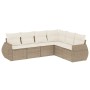 Garden sofa set with cushions 6 pieces beige synthetic rattan by , Garden sets - Ref: Foro24-3253745, Price: 481,40 €, Discou...