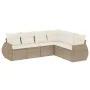 Garden sofa set with cushions 6 pieces beige synthetic rattan by , Garden sets - Ref: Foro24-3253745, Price: 473,78 €, Discou...