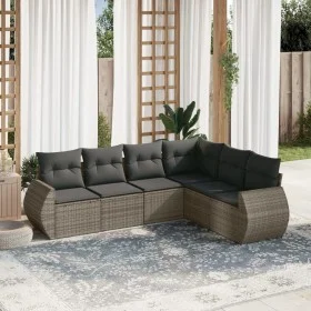 6-teiliges Gartenmöbel-Set und graue synthetische Rattankissen von , Gartensets - Ref: Foro24-3253747, Preis: 402,52 €, Rabat...