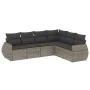 6-piece garden furniture set and gray synthetic rattan cushions by , Garden sets - Ref: Foro24-3253747, Price: 402,52 €, Disc...
