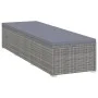 Lounger with cushion and gray synthetic rattan table by vidaXL, Loungers - Ref: Foro24-46227, Price: 171,08 €, Discount: %